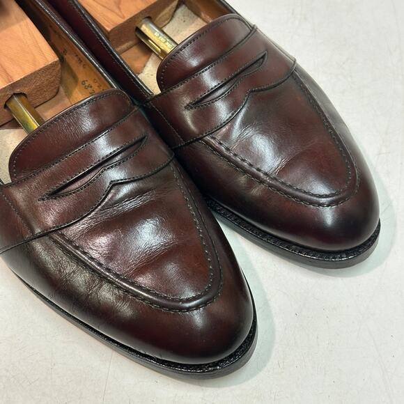 FULLY RESOLED Alden 662 Dark Brown Calfskin Full Strap Penny Loafer USA 10.5 D main image 6